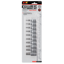 10 piece 5 Lobe socket set (W80564)