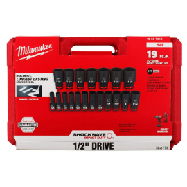 Milwaukee 19pc shockwave deep impact socket set MLW-66-7012