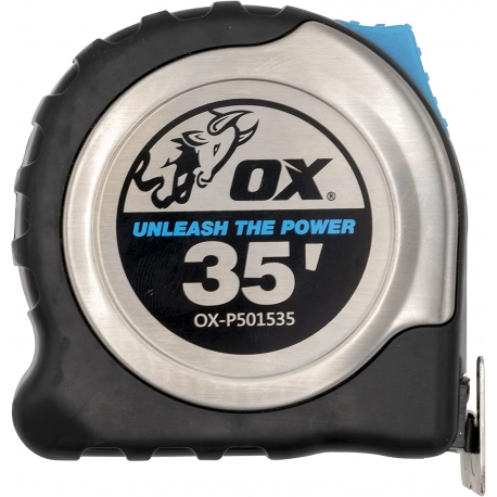 OX Tools 35' Stainless-Steel Retractable Tape Measure 1 13/16" Width, 9 1/2 Stand Out (P501535)