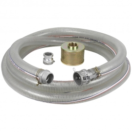 2'' x 25 foot clear PVC reinforced suction hose kit (KW-252)