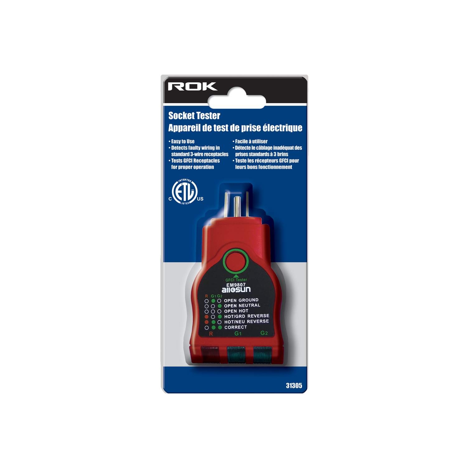 Receptacle socket tester (31305)