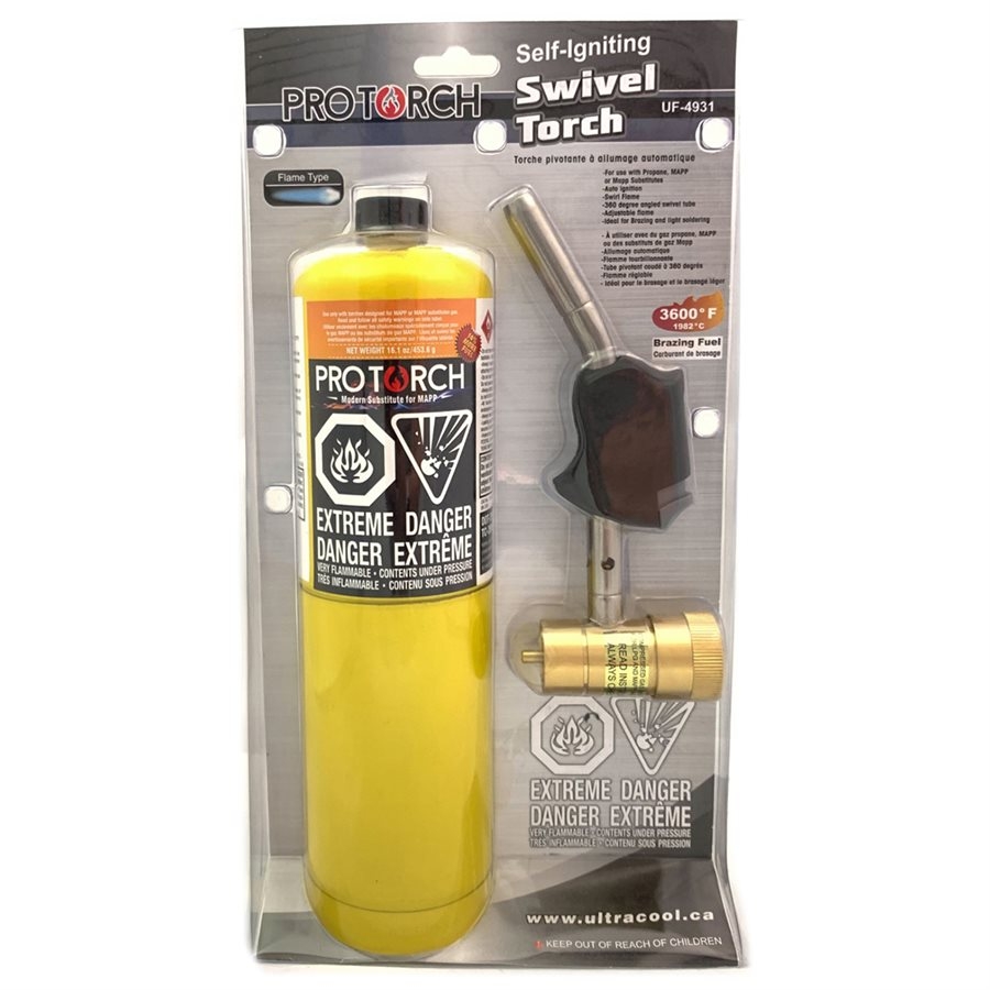 Self igniting store blow torch