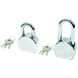 Set of 2 RODAC 2" and 2-1/2" solid steel padlocks. Each padlock comes with 3 keys. RDSLAC2C