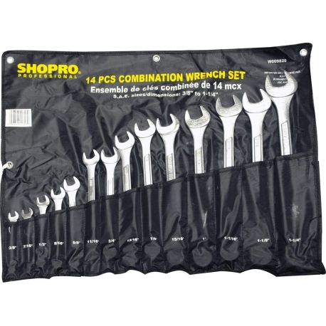 Combination wrench set 14 piece SAE (W009820)