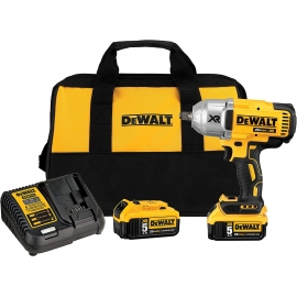 DEWALT Kit de clé à chocs sans fil 20 V MAX* XR avec enclume à anneau de porc, 1/2" (DCF899HP2)