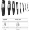8pc Screw Extractor set w2968
