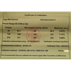 Cle dynamometrique certifiee prise 1/2'' (BTTW12)