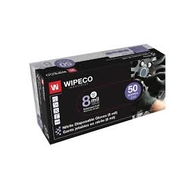 6mm octogrip disposable work gloves, black with dotted grips  DNT-106L