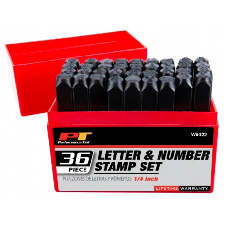 36pcs 1/4 inch letter number punch set (W5422)