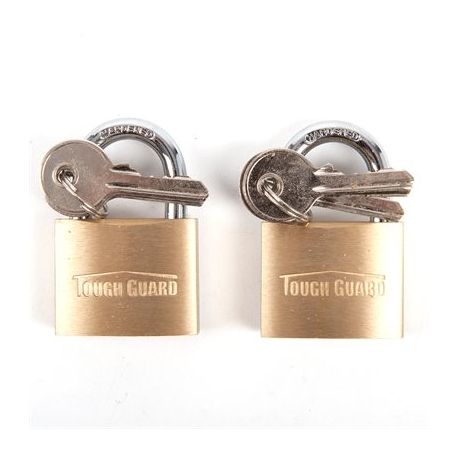 PADLOCK BRASS 1 ½IN 40MM KEY ALIKE 2 / PK