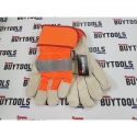 High quality high visibility leather work gloves FC31-HV11