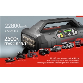 2500 amp Lithium Jump Starter with air compressor JA302