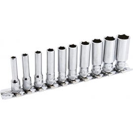 Genius 1/4'' drive deep chrome socket set SAE (GD210S)