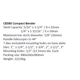 Compact bender for Pipes,  flat bars CP380