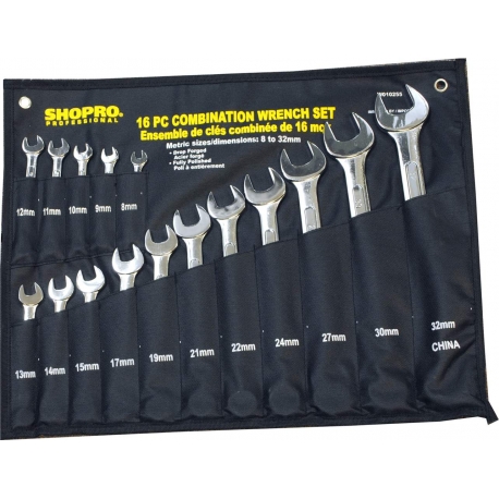 16 pc metric combination wrench set W010255