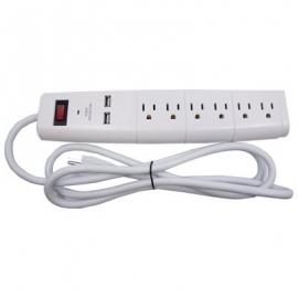 SURGE PROTECTOR POWER BAR WITH 2 USB CHARGING PORTS 6FT 6 139998