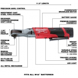 Clé a cliquet 3/8'' M12 de Milwaukee MLW255722