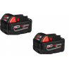 2 x Milwaukee Batterie 18 V M18 Redlithium 5,0 Ah XC5.0 48-11-1850 (2 pcs)