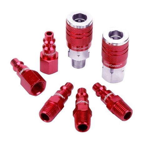 776216  Red Coupler & Plug Kit 1/4in, 7pc