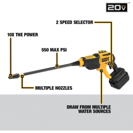 Laveuse a pression Dewalt 20V DCPW550P1