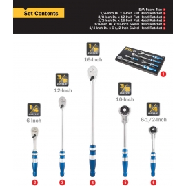 TITAN 5 piece 90 tooth ratchet set 12175