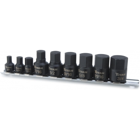 9pc stubby SAE hexagonal socket set 16140