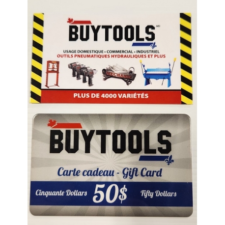 Carte Cadeau Buytools 50$ (cert50)