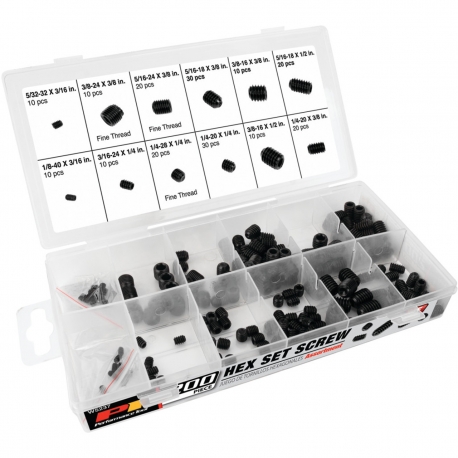 200pc Socket Set Screw Assortment  W5237