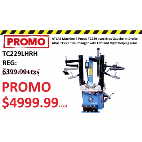 Démonte-pneus Atlas TC 229 avec bras à double assistance TC229LHRH