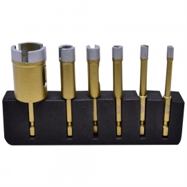 6 pc diamond core drill bit set  120756