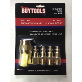 5 piece air coupler set brass (BT05203)