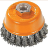 WALTER 13-F 354 Brosse coupe orange à fils torsadés avec nœuds 3" x 5/8-11"