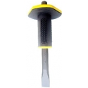 10 inch x 7/8 wide Brick Mason Chisel with protective handle. (25030)