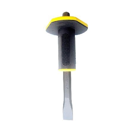 10 inch x 7/8 wide Brick Mason Chisel with protective handle. 