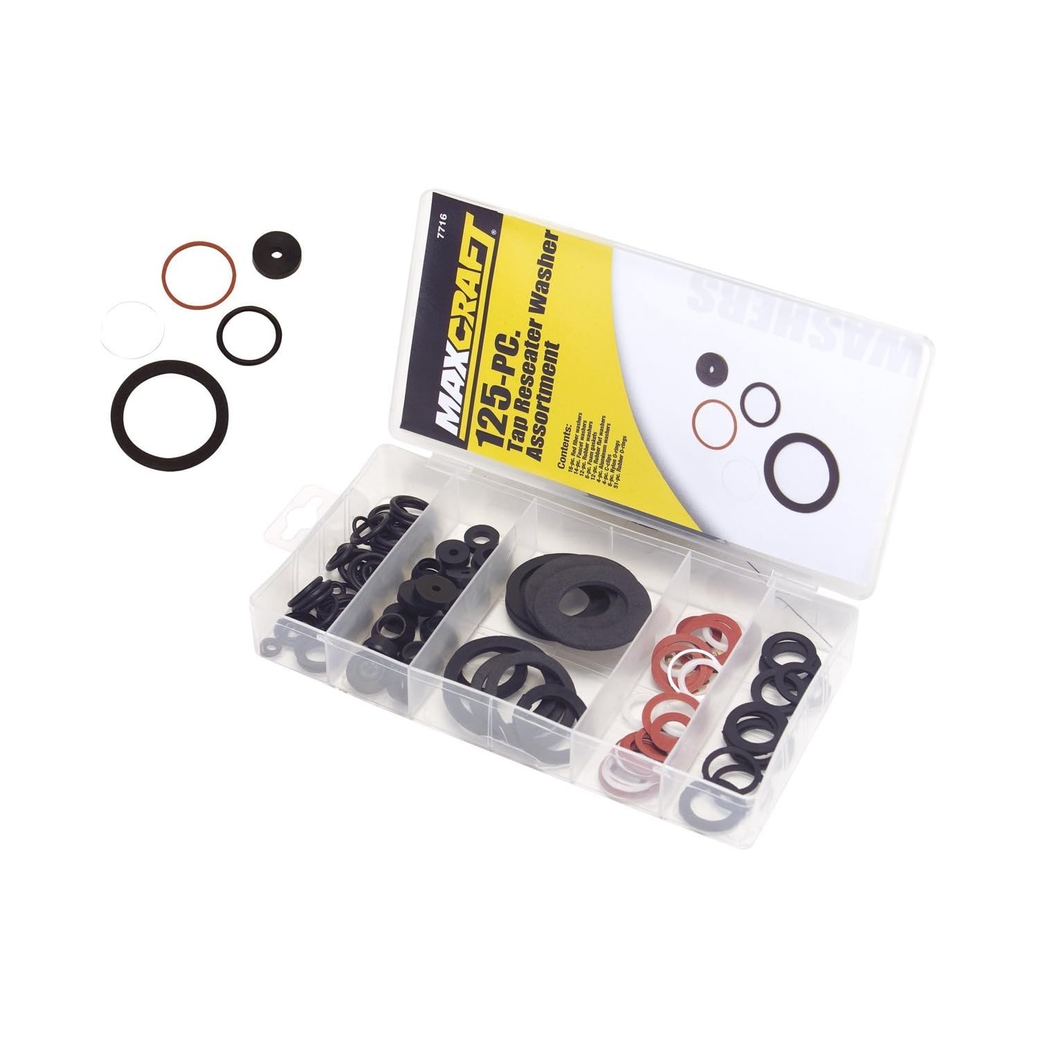 Tap Reseating Washer 125pc Tap reseater washer assortment 7716