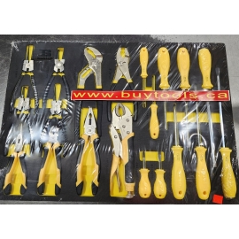 20pc various plier and screwdriver set with storage  BS522222C