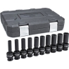 Universal joint metric socket set 1/2'' drive 84945N