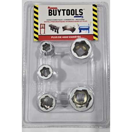 Jeu de 5 douilles / extracteurs VT13871 Jeu de 5 douilles / extracteurs VT13871