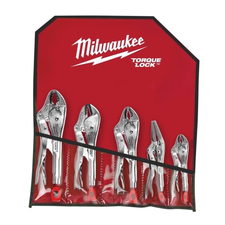 Milwaukee 5pc locking torque plier set 48-22-3695 Milwaukee 5pc locking torque plier set 48-22-3695