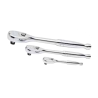 Jeu de 3 clés à cliquet mixtes entièrement polies (prises 1/4”, 3/8”, 1/2”) (KDT81206XP)
