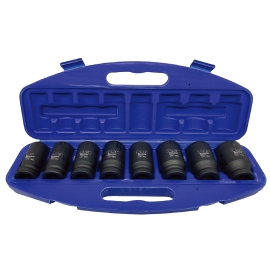 **Coffret Tooltech FirmGrip 9 pièces de douilles à choc profond SAE 3/4 po avec étui – Cr-V 370173