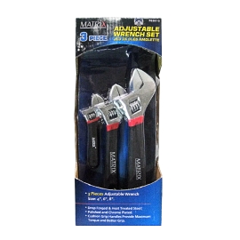Tooltech FirmGrip 3PC Adjustable Wrench 4-6-8in Set 702610
