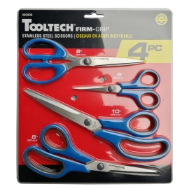 4PC Scissors With Comfort Grip Stainless Steel Set 360202