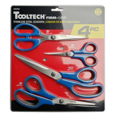 4PC Scissors With Comfort Grip Stainless Steel Set 360202 4PC Scissors With Comfort Grip Stainless Steel Set 360202