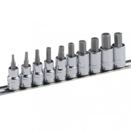 Genius BS-310HM - Metric Hexagonal Bit Socket Set (10 Pcs) 1/4" & 3/8" Drive Item No. GNSBS310HM