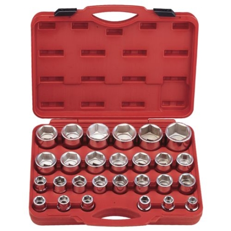 Genius GS-627M - Jeu de douilles et embouts manuels, 27 pièces, 17 à 60 mm, métrique Référence : GNSGS627M Genius GS-627M - Jeu de douilles et embouts manuels, 27 pièces, 17 à 60 mm, métrique Référence : GNSGS627M