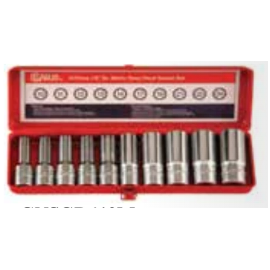 10PC 1/2"DR.METRIC DEEP SOCKET Item No. GNSGD410M
