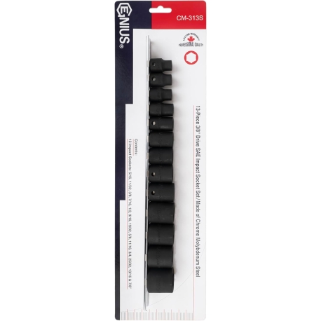 Jeu de 13 douilles courtes prise 3/8'' GNSTF313S