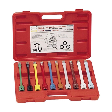 Genius TO-410EXT - 10 Pieces Torque Extension Bar Set, 1/2" Drive Item No. GNSTO410EXT