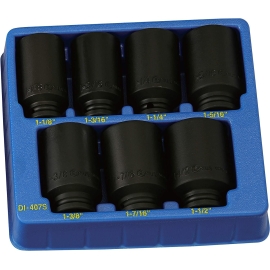 Genius DI-407S - Deep Impact Socket Set 1/2" Drive 7 Pcs 6 Pan SAE Item No. GNSDI407S